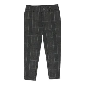 ANALOGIE GREY PRINTED PLAID PANTS