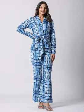 Blue Shibori Print Modal Co-ord Set