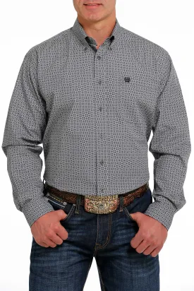 Cinch® Men's Grey Geo Print Long Sleeve Button Front Western Shirt