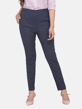 Cotton Stretch Pull Up Pants - Blue