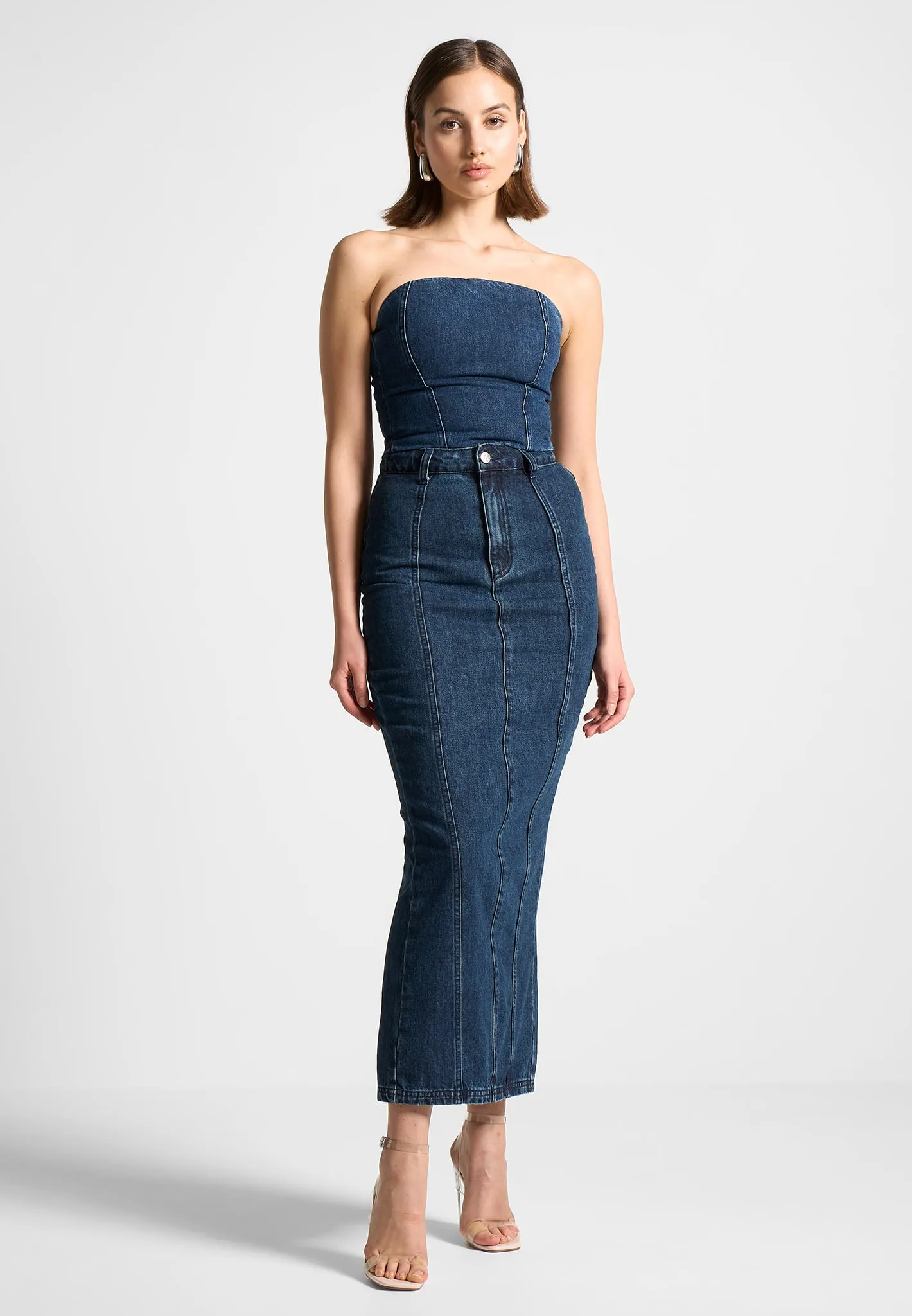 Denim Midaxi Skirt - Indigo