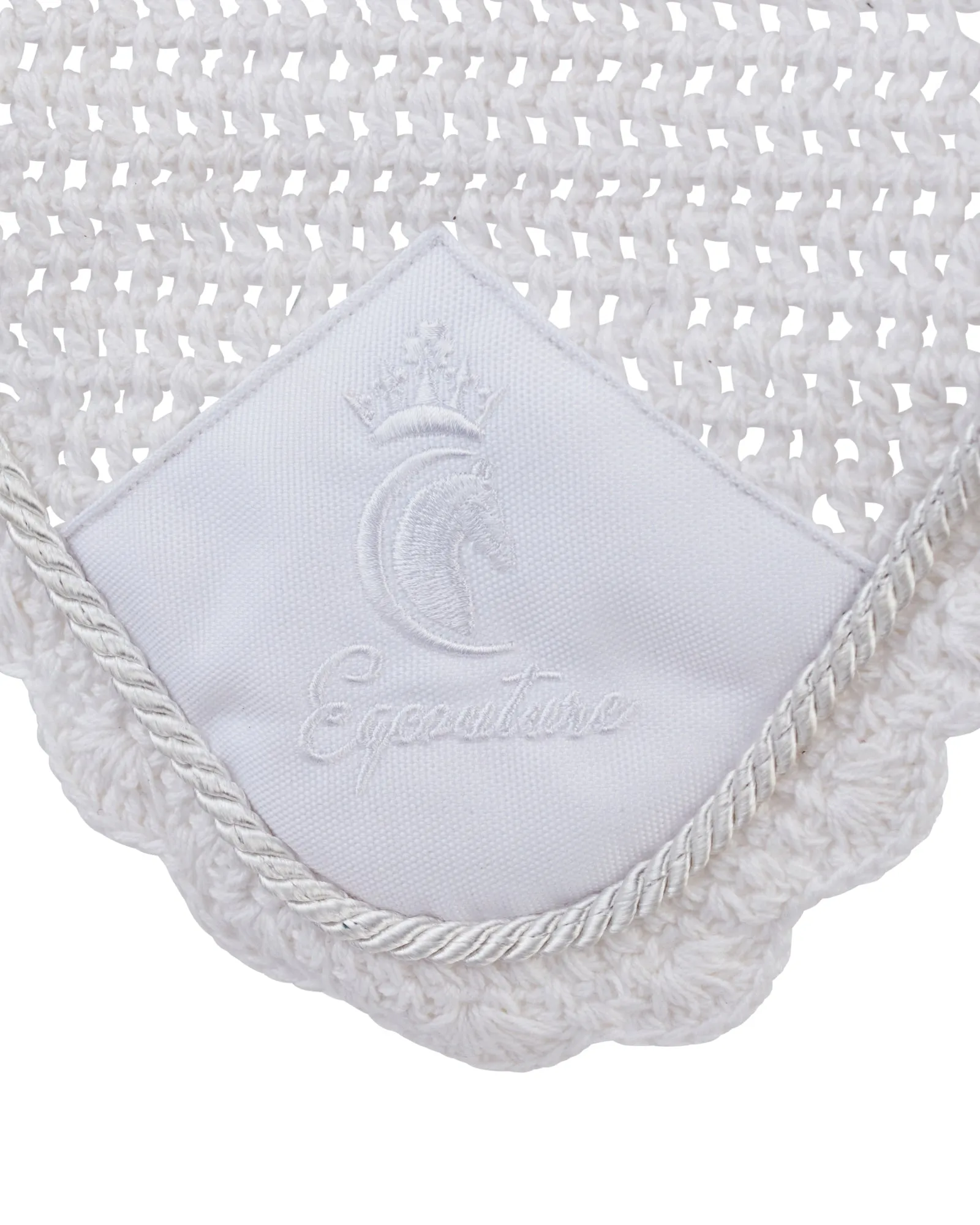 Eqcouture 'Symmetry' Fly Veil / Hood / Ears - CHALK (WHITE)