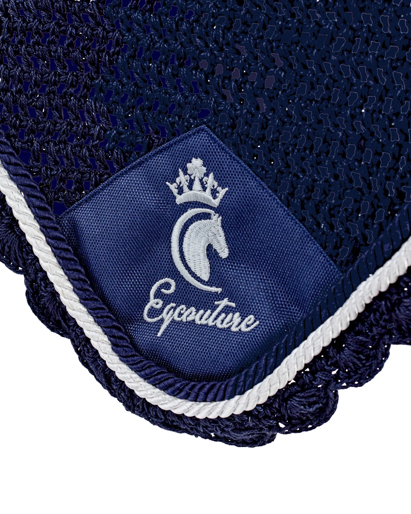 Eqcouture 'Symmetry' Fly Veil / Hood / Ears - MIDNIGHT (NAVY)