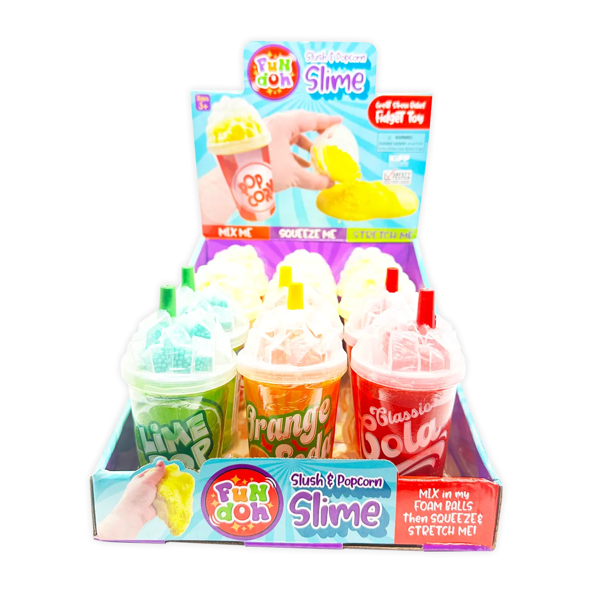 Fun Doh Slush and Popcorn Slime - 12 Pieces Per Retail Ready Display 25260