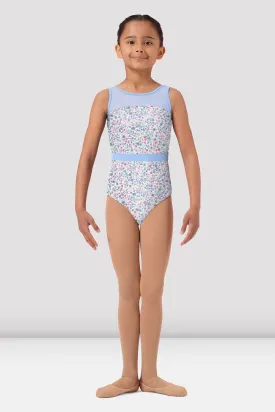 Girls Mirella Ditsy Floral Scoop Back Leotard