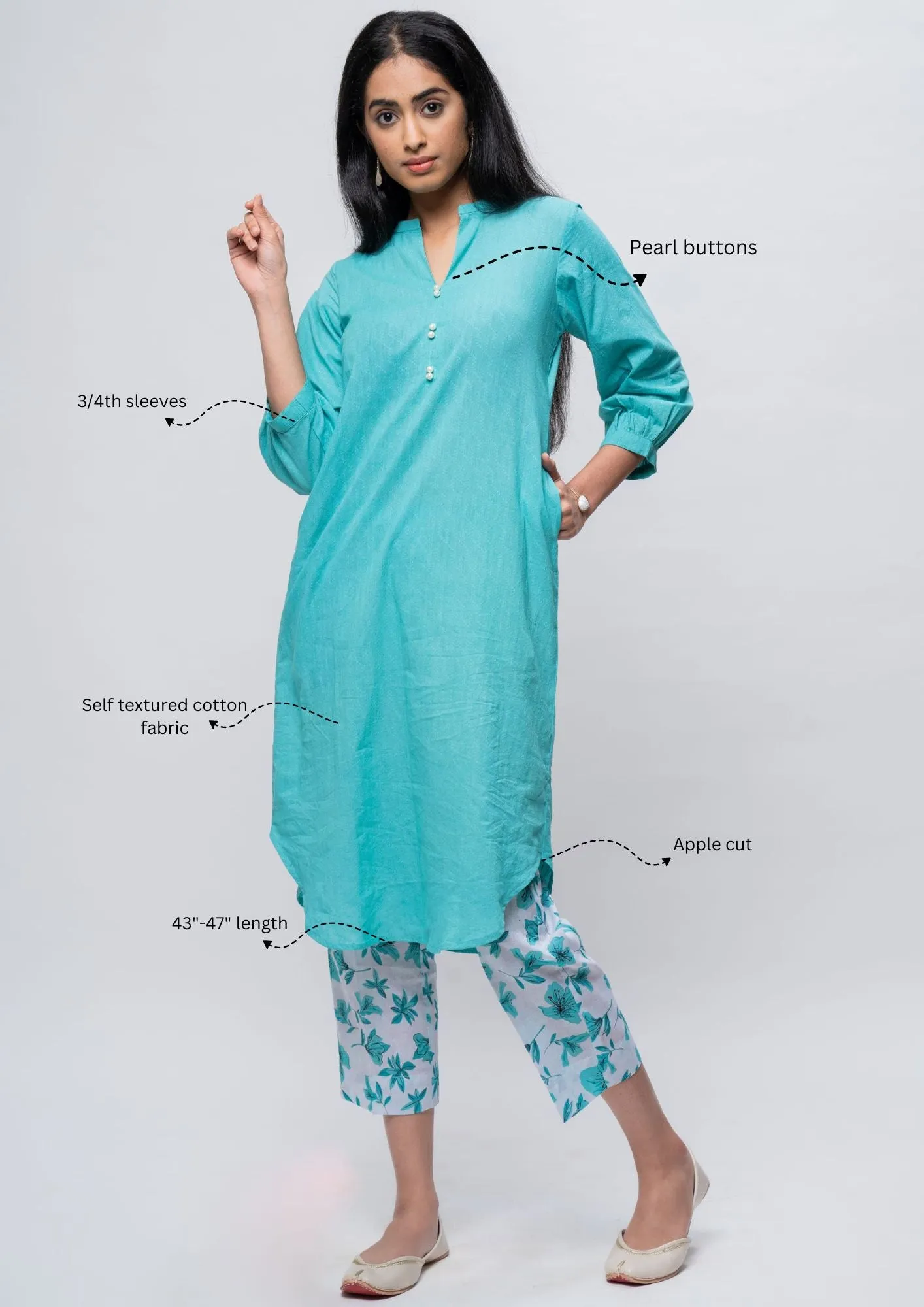 Green Rose Kurta