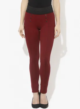 Maroon Long Palin Jegging