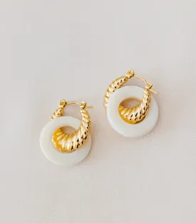 Nagkakaisa Gold Mother of Pearl Hoops Earrings