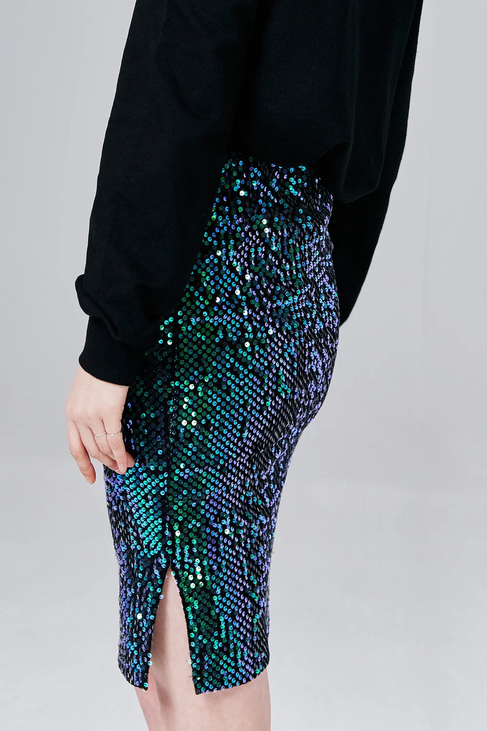 Natalie Sequin-Embellished Skirt