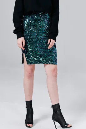 Natalie Sequin-Embellished Skirt