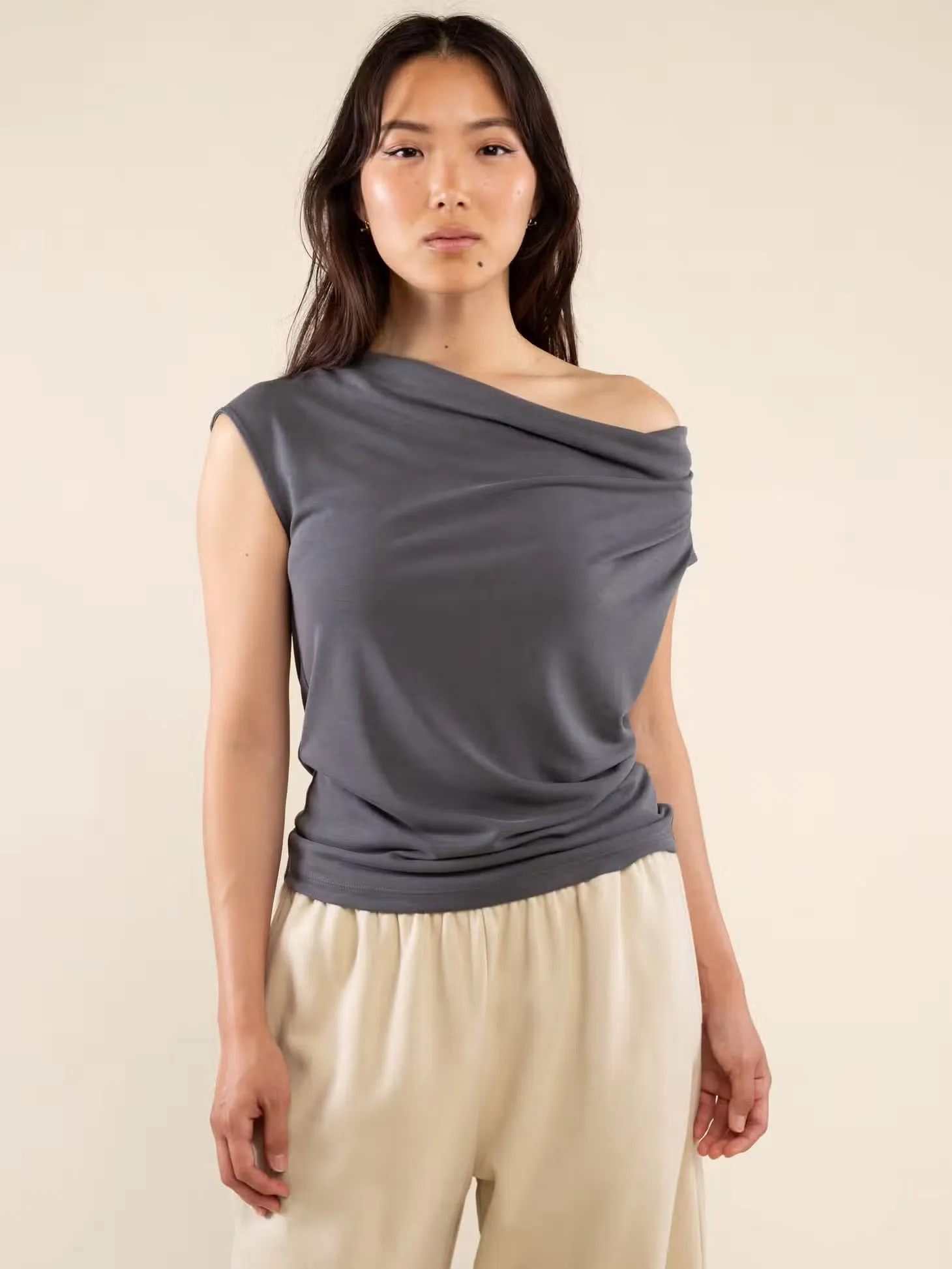 Sato Cupro Cowl Neck Top