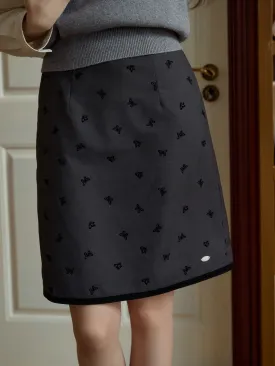 Selene SR Logo Butterfly Flocked Skirt