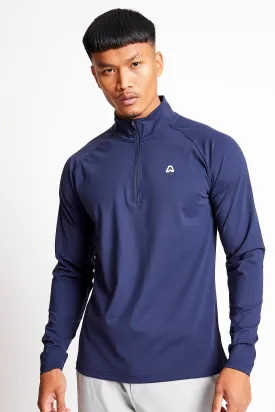 Slim Fit 1/4 Zip Top - Ace Navy